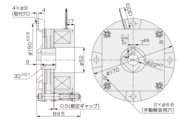 外形図・寸法表 NAB-52